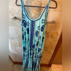 Embroidered sleeveless maxi